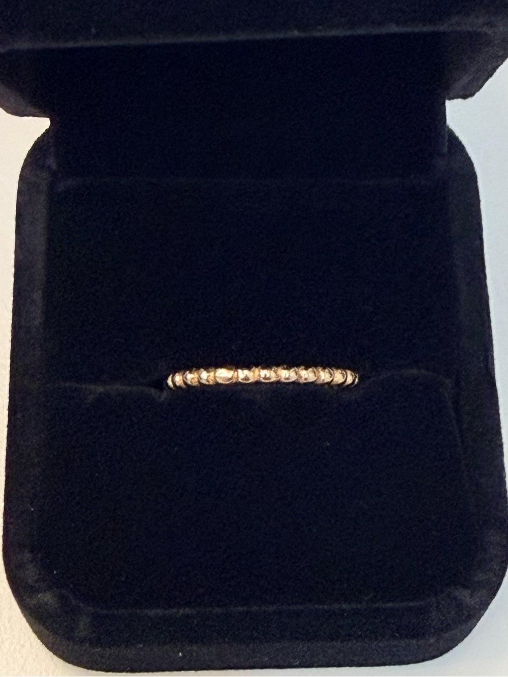 Gold Tone Beaded Stackable Band Ring, Size 6
